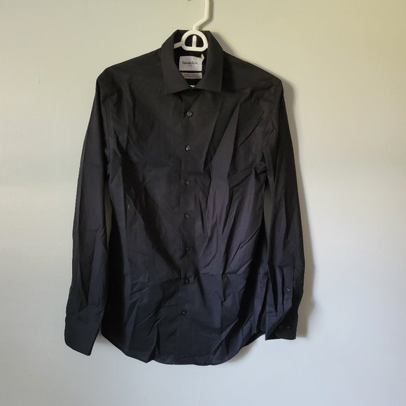 Goodfellow Black Dress Shirt Button Up Men's Small Long Sleeve Collard NWT - Picture 1 of 6